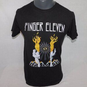 Finger Eleven Together Right Mens M Black Graphic T Shirt